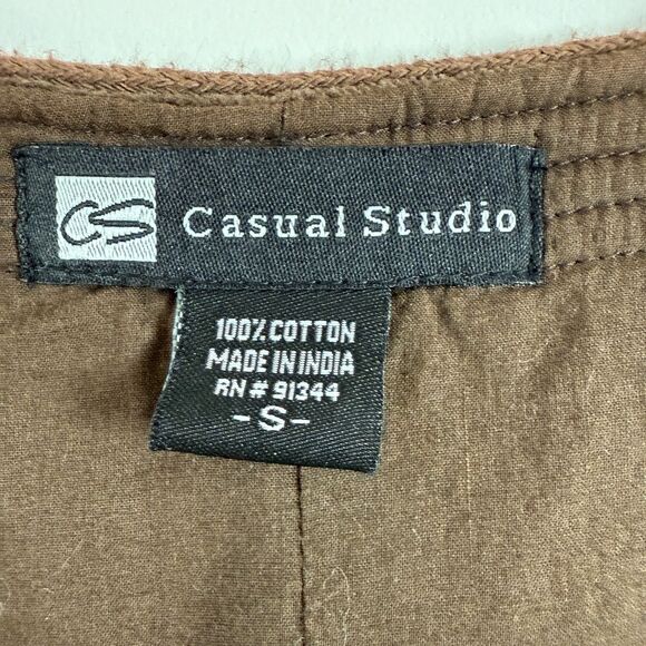 Casual Studio Women's Brown Velvet Multicolor Embroidered Floral Size S Small - Picture 5 of 10